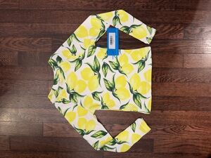 TEREZ GIRLS RASHGUARD IN LEMON SPRITZ SIZE 5